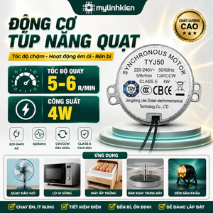 Động cơ điện túp năng quạt, động cơ quạt 220V quay 5/6R/MIN chất lượng cao.