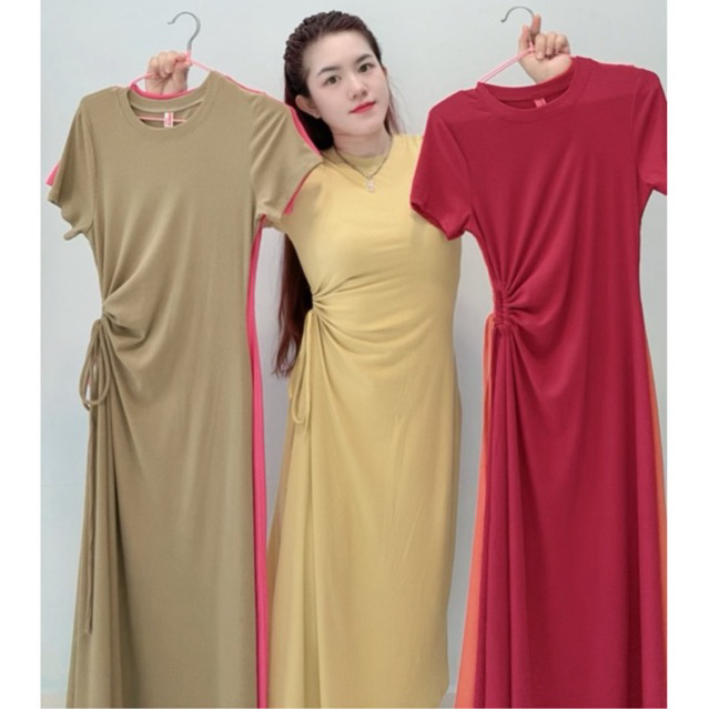 Đầm tay ngắn rút eo siêu tôn dáng che khuyết điểm có size lớn dưới 85kí