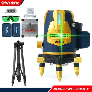 Máy Cân Bằng Laser 5 Tia Xanh Workfix WF-LS0501X – Tự Cân Bằng, Xoay 360°, Kết Nối Bluetooth, Phạm Vi 50m