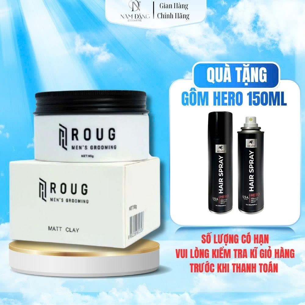Sáp vuốt tóc Roug Matt Clay 90gr chính hãng cao cấp Singapore giúp tạo ...