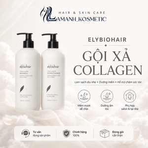 Cặp Dầu Gội Xả Elybiohair Collagen 1000ml/Chai | Làm Sạch Dịu Nhẹ, Dưỡng Mềm Mượt Dễ Chải