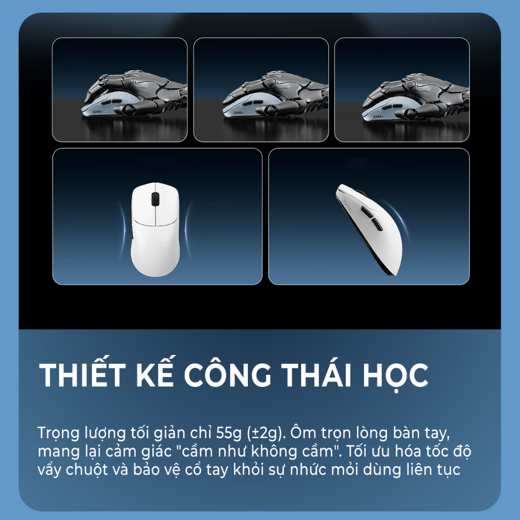 Chuột không dây Xinmeng Zero1 Pro - Chuột Bluetooth 3 mode kết nối, 24000 DPI, Pin 500mAH sử dụng nhiều ngày lthọc | BigBuy360 - bigbuy360.vn