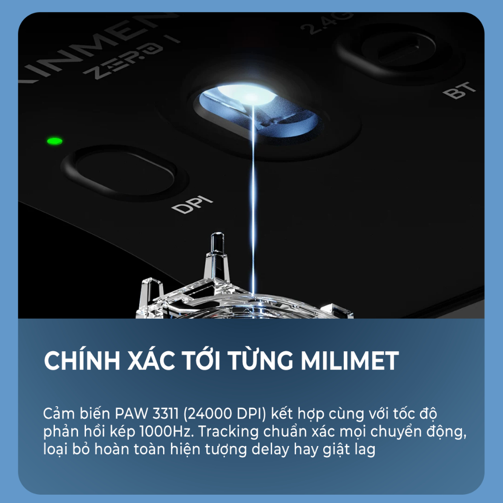 Chuột không dây Xinmeng Zero1 Pro - Chuột Bluetooth 3 mode kết nối, 24000 DPI, Pin 500mAH sử dụng nhiều ngày lthọc | BigBuy360 - bigbuy360.vn