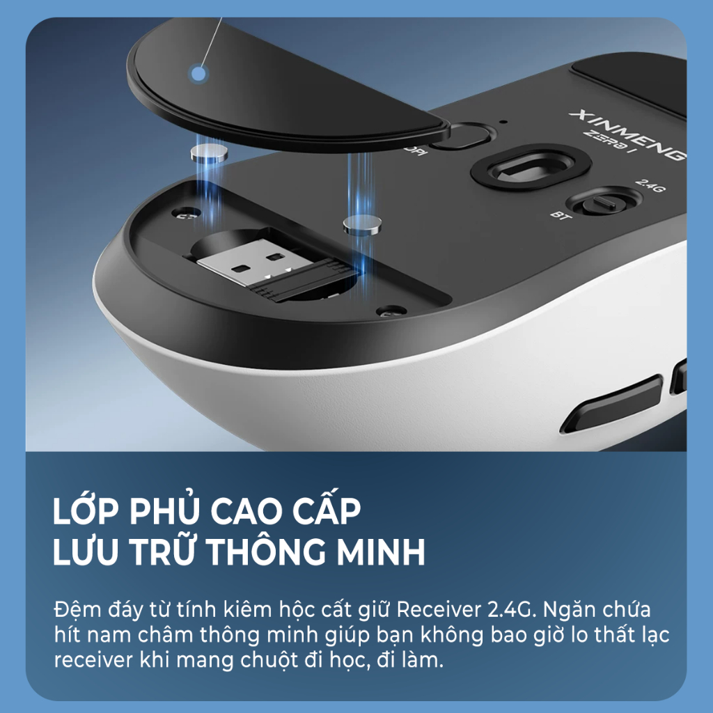 Chuột không dây Xinmeng Zero1 Pro - Chuột Bluetooth 3 mode kết nối, 24000 DPI, Pin 500mAH sử dụng nhiều ngày lthọc | BigBuy360 - bigbuy360.vn