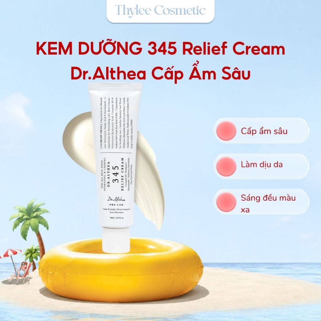 [Date 2029] Kem Dưỡng 345 Relief Cream Dr.Althea Cấp Ẩm Sâu, Phục Hồi Dịu Nhẹ Dưỡng Da Thuần Chay 50ml - ThyleeCosmetics