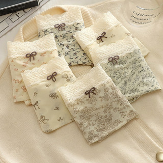 Combo 3 Quần Lót Su Nữ Dáng Đùi Ren Nơ Hoa Nhí, Quần Chip Mềm Mịn Chống Hằn Thoáng Khí King Shop L-6448