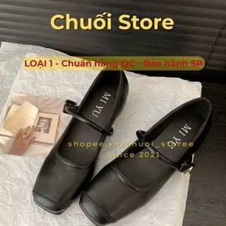 Giày bệt nữ da PU tổng hợp dệt vải đế cao su sang chảnh tiểu thư xinh xắn êm ái