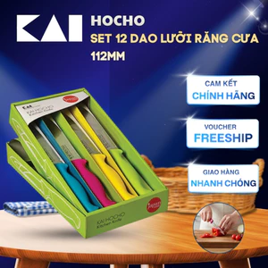 Set 12 dao Kai Indian Hocho Ấn Độ gọt hoa quả và cắt bánh mì lưỡi răng cưa dài 112mm