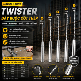 Móc Xoắn Buộc Cốt Thép Inox, Dụng Cụ Twister Buộc Dây Thép Xây Dựng Xoay Tự Động Tiết Kiệm Sức Ngói - SPT