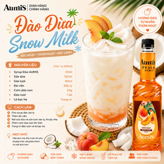Siro Syrup Đào Aumis 750ml – Hương Đào Thơm Ngon Dùng Pha Chế Cafe, Trà Sữa Cho Tiệm Nước