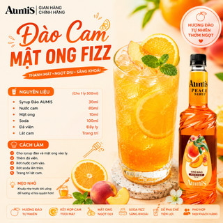 Siro Syrup Đào Aumis 750ml – Hương Đào Thơm Ngon Dùng Pha Chế Cafe, Trà Sữa Cho Tiệm Nước