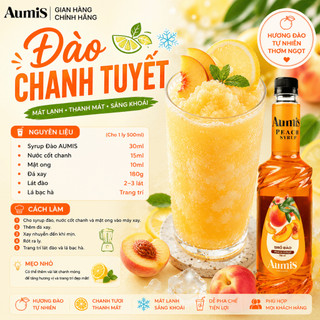 Siro Syrup Đào Aumis 750ml – Hương Đào Thơm Ngon Dùng Pha Chế Cafe, Trà Sữa Cho Tiệm Nước