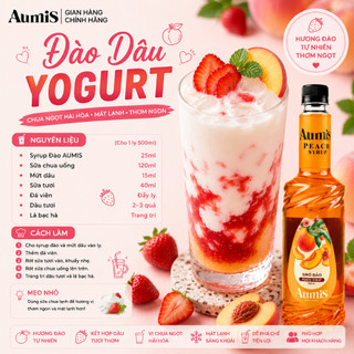 Siro Syrup Đào Aumis 750ml – Hương Đào Thơm Ngon Dùng Pha Chế Cafe, Trà Sữa Cho Tiệm Nước
