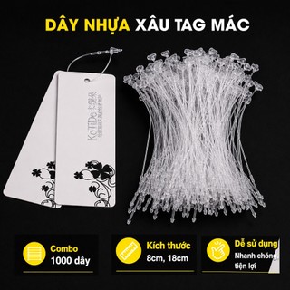 [Combo 1000 dây] Dây nhựa xâu mác, Dây treo nhãn mác quần áo, ti xỏ nhựa - Hàng đẹp bao lỗi