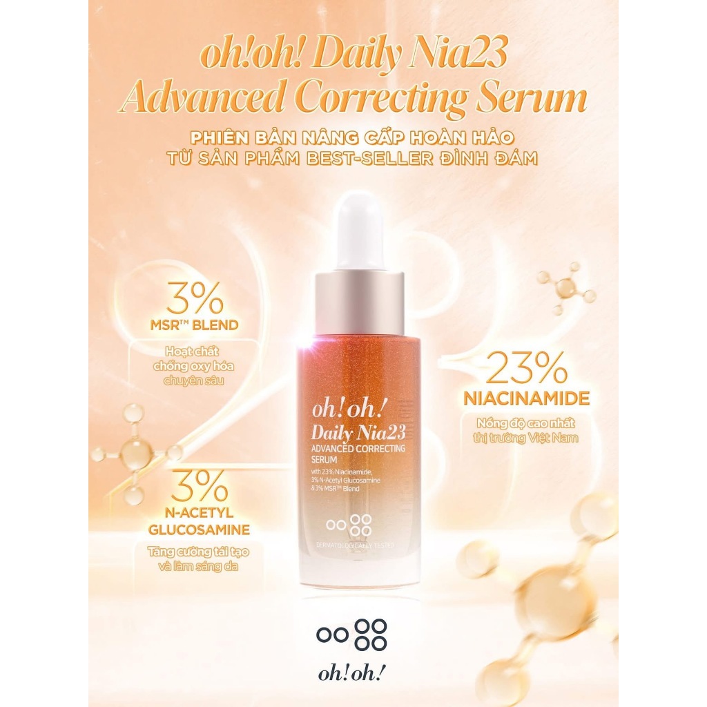 [HÀNG CÔNG TY] Serum 23% Niacinamide Oh!Oh! Dưỡng Da Cấp Ẩm Sáng Da Làm Đều Màu Da 30ml