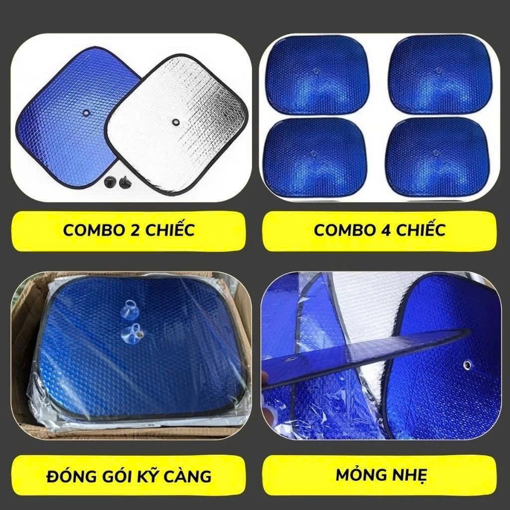Tấm Cách Nhiệt Che Nắng Cửa Sổ Ô Tô Loại Nhỏ Kích Thước 44x36cm. Phù Hợp Mọi Loại Xe (TẶNG KÈM NÚM HÍT)