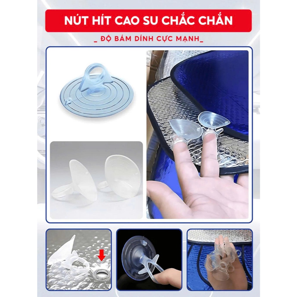 Tấm Cách Nhiệt Che Nắng Cửa Sổ Ô Tô Loại Nhỏ Kích Thước 44x36cm. Phù Hợp Mọi Loại Xe (TẶNG KÈM NÚM HÍT)