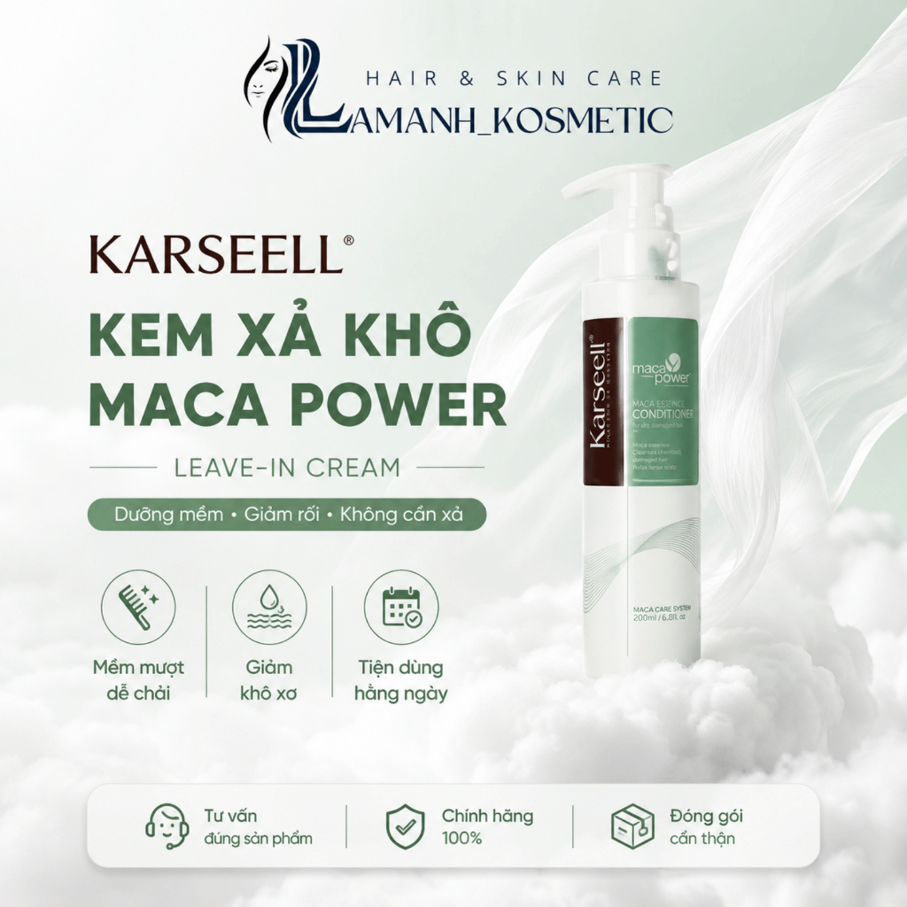 Kem Xả Khô Karseell Maca Power 200ml | Dưỡng Tóc Mềm Mượt, Giảm Rối, Không Cần Xả.