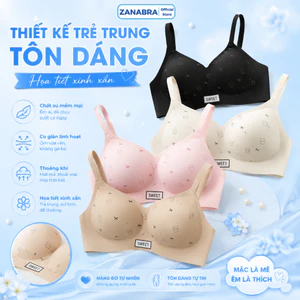 Áo ngực nữ su đúc không gong không lộ viền, Áo lót nữ đệm mỏng nâng đỡ tôn dáng chống xệ V1 ZANABRA A975
