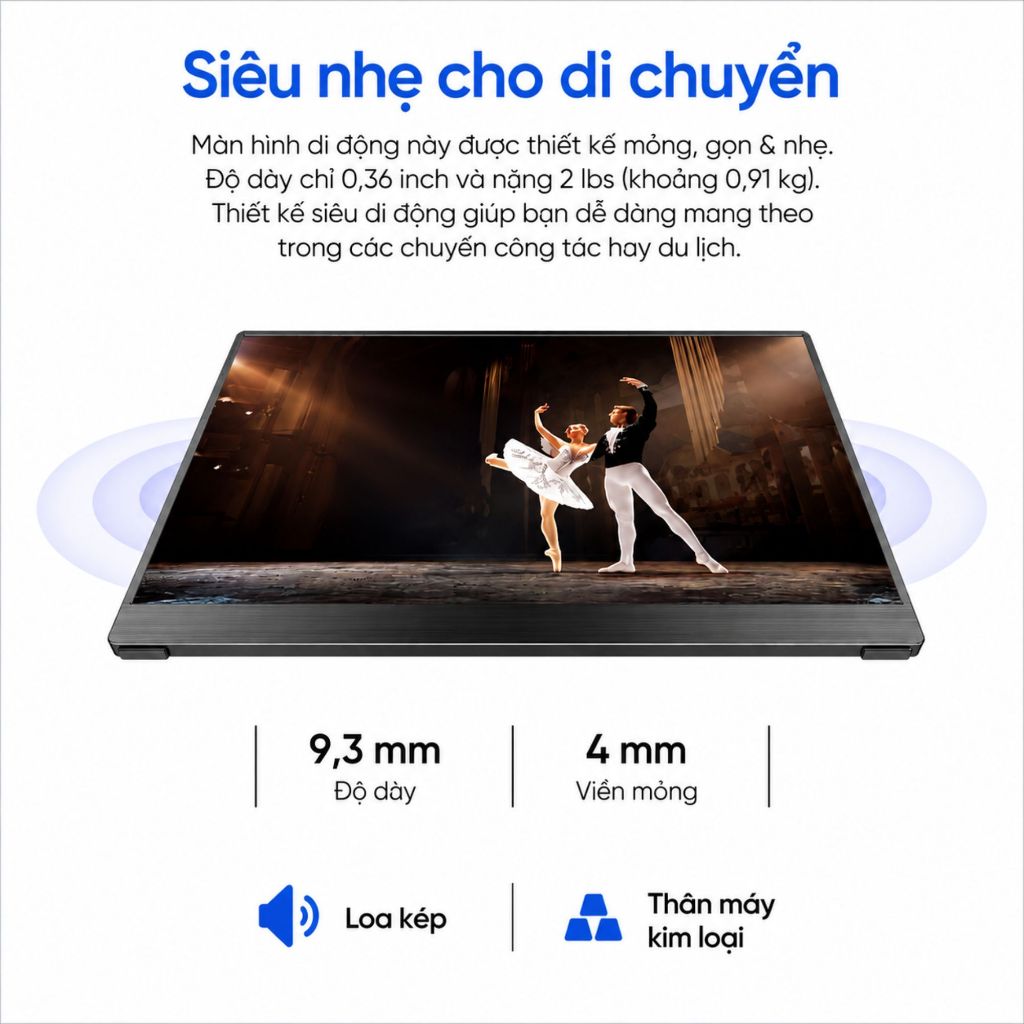 Màn Hình Di Động ARZOPA A1T 15.6" IPS FHD Cảm Ứng | HDR10 | USB-C Mini HDMI | Chính Hãng | BigBuy360 - bigbuy360.vn