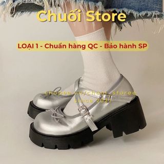 Giày lolita nữ da PU tổng hợp dệt vải đế cao su thanh lịch nữ tính dịu dàng tinh tế