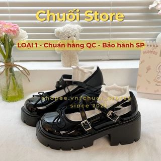 Giày lolita nữ da PU tổng hợp dệt vải đế cao su thanh lịch nữ tính dịu dàng tinh tế