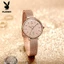 PLAYBOY Đồng hồ nữ Thạch anh Chính hãng Mặt đá pha lê dây Milanese mạ vàng hồng Chống nước 30m 3093