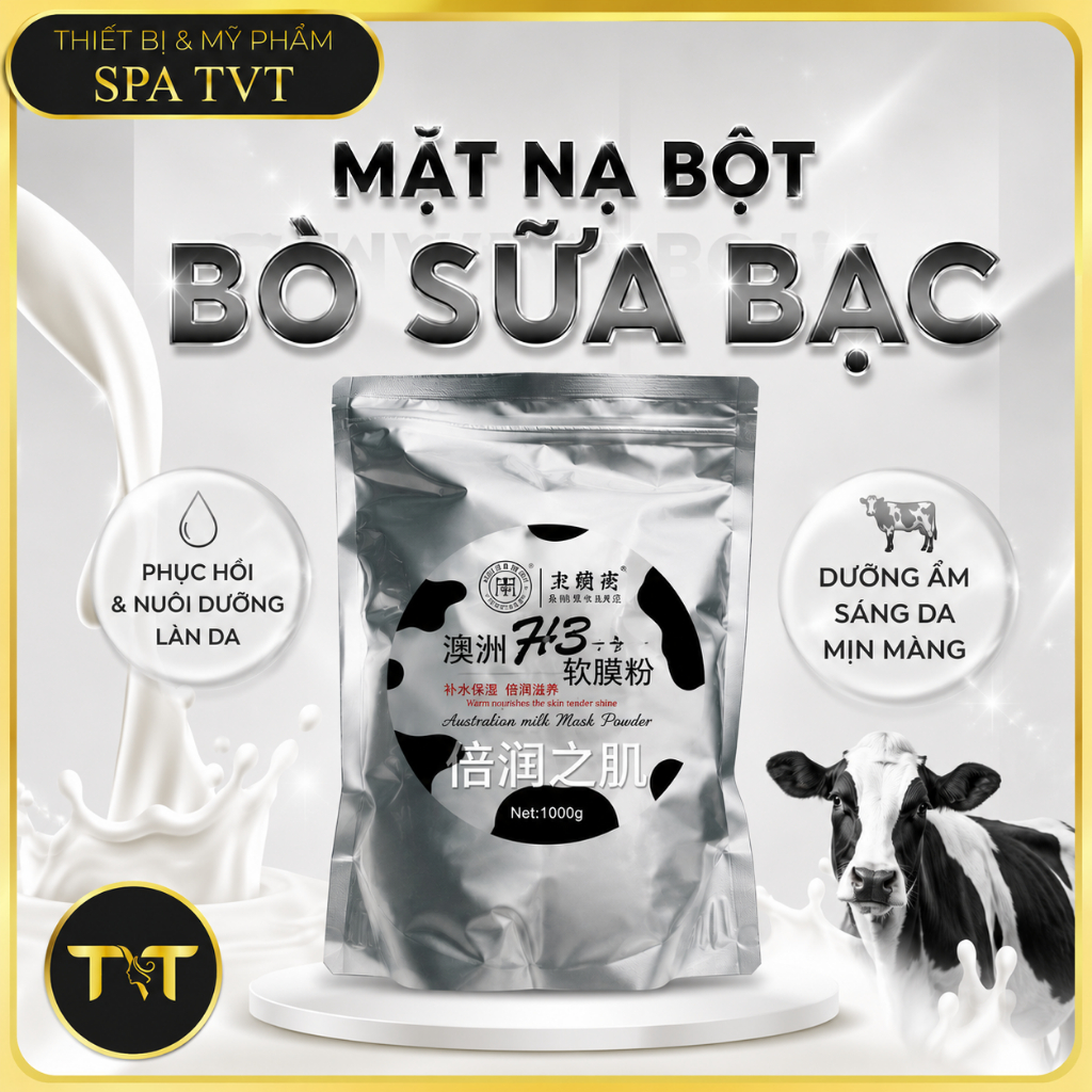 MẶT NẠ SỮA BÒ BẠC DƯỠNG TRẮNG DA, GIẢM MỤN, CẤP ẨM, PHỤC HỒI DA MỀM MỊN
