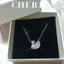 Dây chuyền nữ titan thiên nga mặt đá nhiều màu Crystal SWAN cầu vồng CHERRY JEWELRY trang sức