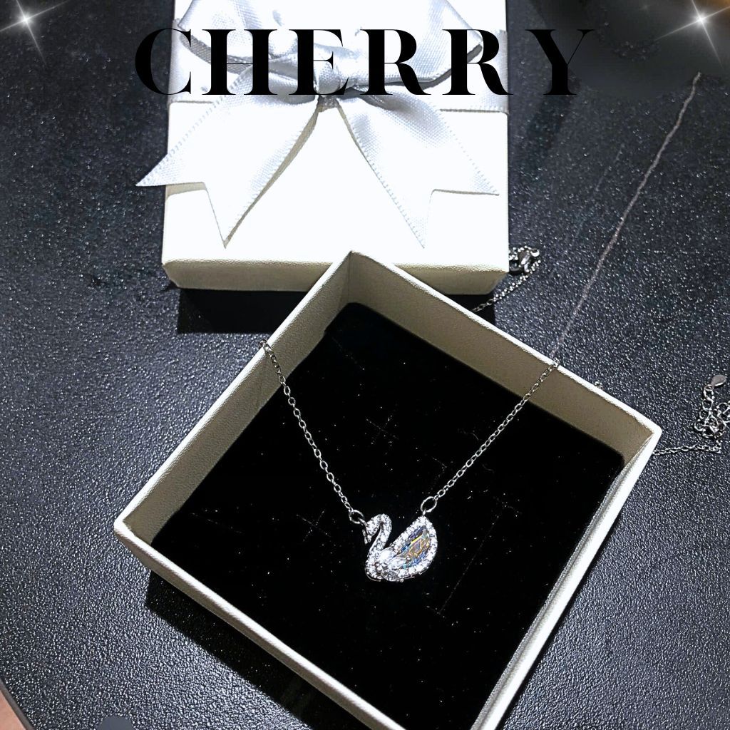 [ Hàng loại 1] Dây chuyền nữ titan thiên nga mặt đá nhiều màu Crystal SWAN cầu vồng CHERRY JEWELRY