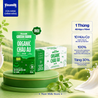 Sữa Tươi Tiệt Trùng Vinamilk Green Farm Organic Cao Cấp 110ml - Thùng 48 Hộp