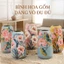 Bình Hoa Gốm Sứ Bát Tràng Dáng Vò Đu Đủ Khắc Cao 27cm và 29cm Cắm Hoa Decor Trang Trí Gomdercortsc