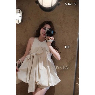 Set Bộ Đồ Nữ Gió Nhăn Áo Sát Nách Gấu Phồng Dây Nơ To Nổi Cổ Tròn Mix Quần Sooc Đùi
