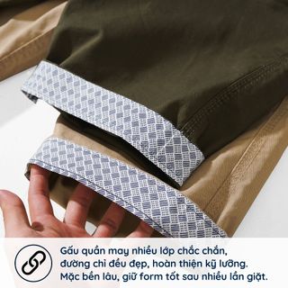 Quần short kaki nam KV Xanh 748 form regular fit basic, chất liệu kaki cotton cao cấp, khóa kéo đồng, bền màu, 45-110kg