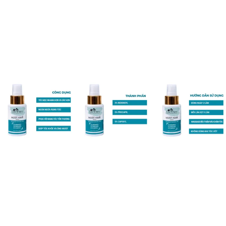 Serum Mọc Tóc Must Hair 50ml 3% Redensyl, 3% Procapil, 5% Capixyl Hỗ Trợ Giảm Rụng Tóc Hiệu Quả