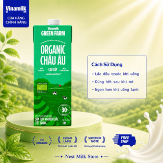 Sữa Tươi Tiệt Trùng Vinamilk Green Farm Organic Cao Cấp 1L - Thùng 12 Hộp
