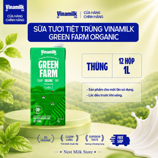 Sữa Tươi Tiệt Trùng Vinamilk Green Farm Organic Cao Cấp 1L - Thùng 12 Hộp