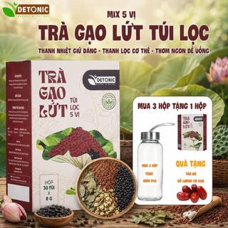 Trà gạo lứt DETONIC hỗ trợ thanh nhiệt giải nhiệt, cải thiện mỡ máu tiểu đường, giúp cân bằng vóc dáng sau sinh