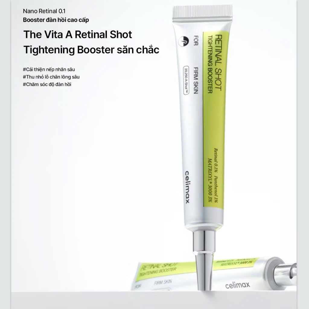 Celimax The Vita-A Retinal Shot Tightening Booster 15ml Tinh Chất Chống Lão Hóa, Giảm Nếp Nhăn và Thu Nhỏ Lỗ Chân Lông