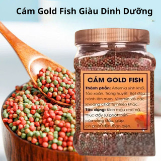 Cám Cá Gold Fish Hạt 1.5mm, Thức Ăn Cho Cá Sư Tử, Cá Chép Sư Tử Giúp Phát Triển Và Kích Lên Màu