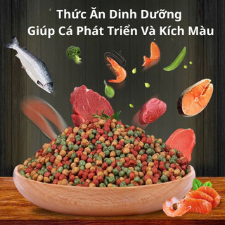 Cám Cá Gold Fish Hạt 1.5mm, Thức Ăn Cho Cá Sư Tử, Cá Chép Sư Tử Giúp Phát Triển Và Kích Lên Màu