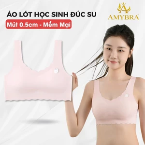 Áo Ngực Học Sinh Chất Su Mềm Mại Thoáng Mát - Áo Lá Bé Gái Mút Mỏng Họa Tiết Đáng Yêu AMYBRA A741