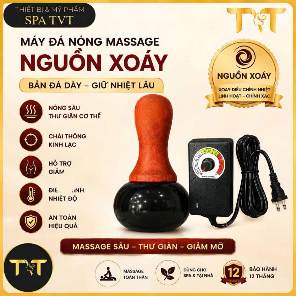 Máy Đá Nóng Xoáy To Massage Body, Chải Thông Kinh Lạc, Chườm Nóng Dưỡng Sinh, Nguồn Xoáy BH 12 Tháng