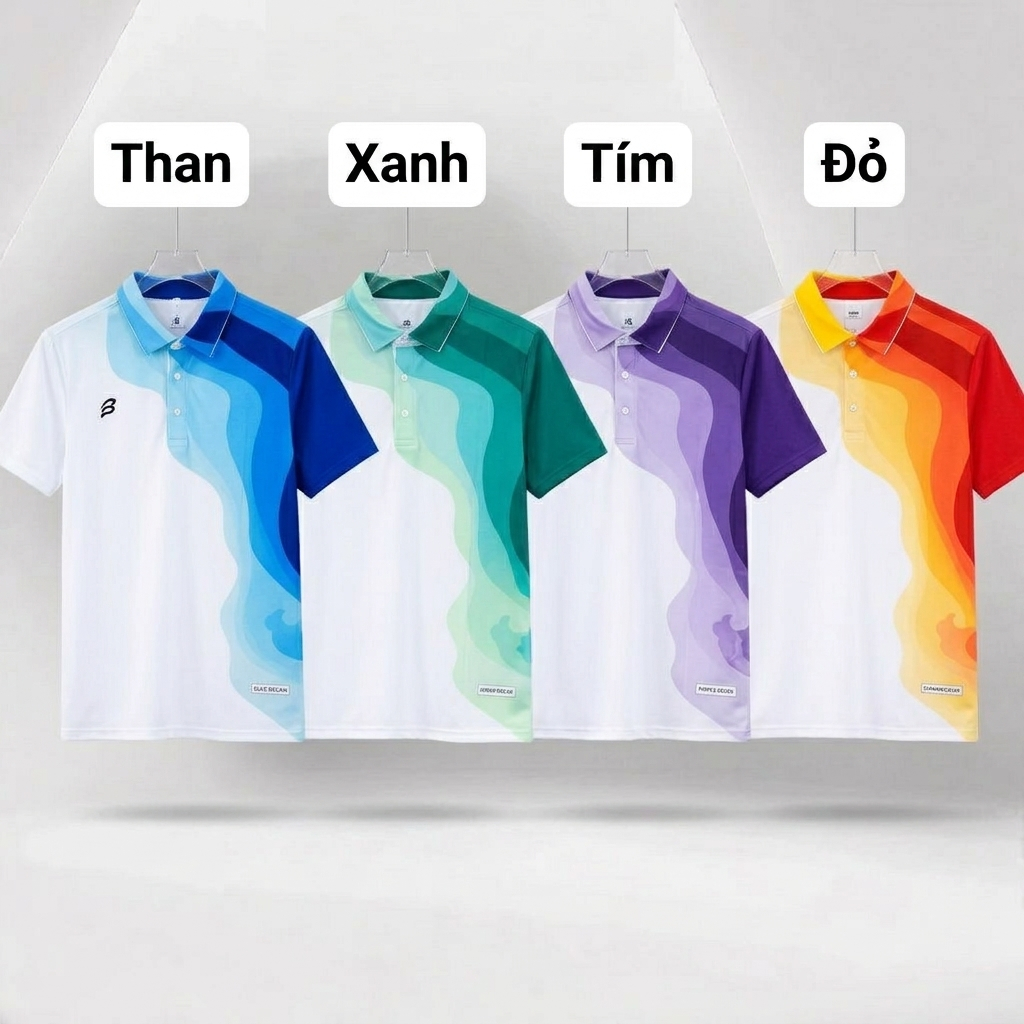 Áo Polo Loang Nam AZ FASHION Áo Thun Thể Thao Nam Có Cổ Họa Tiết Sóng Màu Đánh Cầu Lông Pickleball Cao Cấp