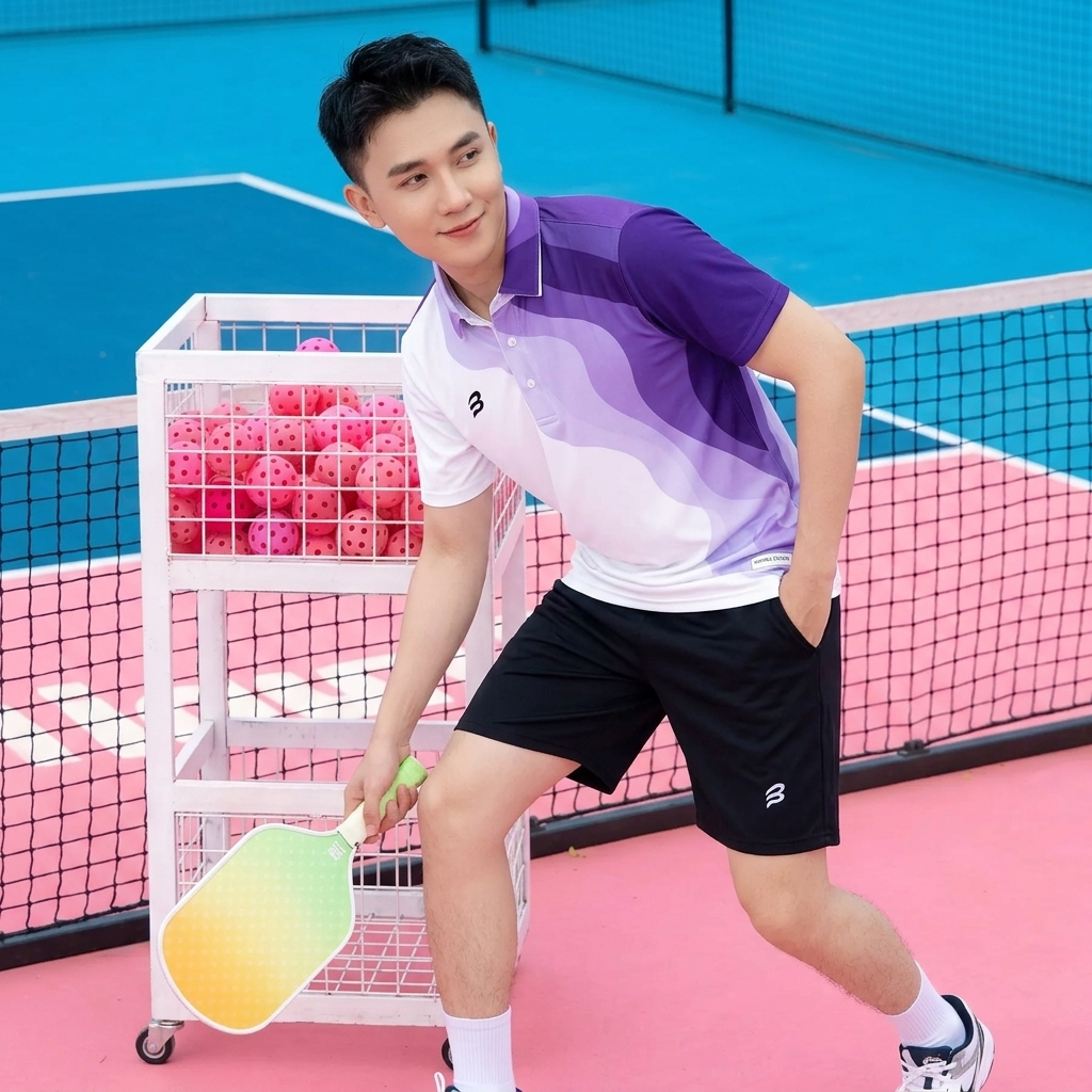 Áo Polo Loang Nam AZ FASHION Áo Thun Thể Thao Nam Có Cổ Họa Tiết Sóng Màu Đánh Cầu Lông Pickleball Cao Cấp