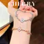 Bộ dây chuyền, vòng tay nữ cỏ 4 lá CHERRY JEWELRY titan khảm xà cừ sakura 2 màu siêu bền