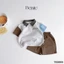 Bộ cotton cổ đức tay phối bé trai phối quần kaki, bộ thun cotton cổ đức bé trai Bernie