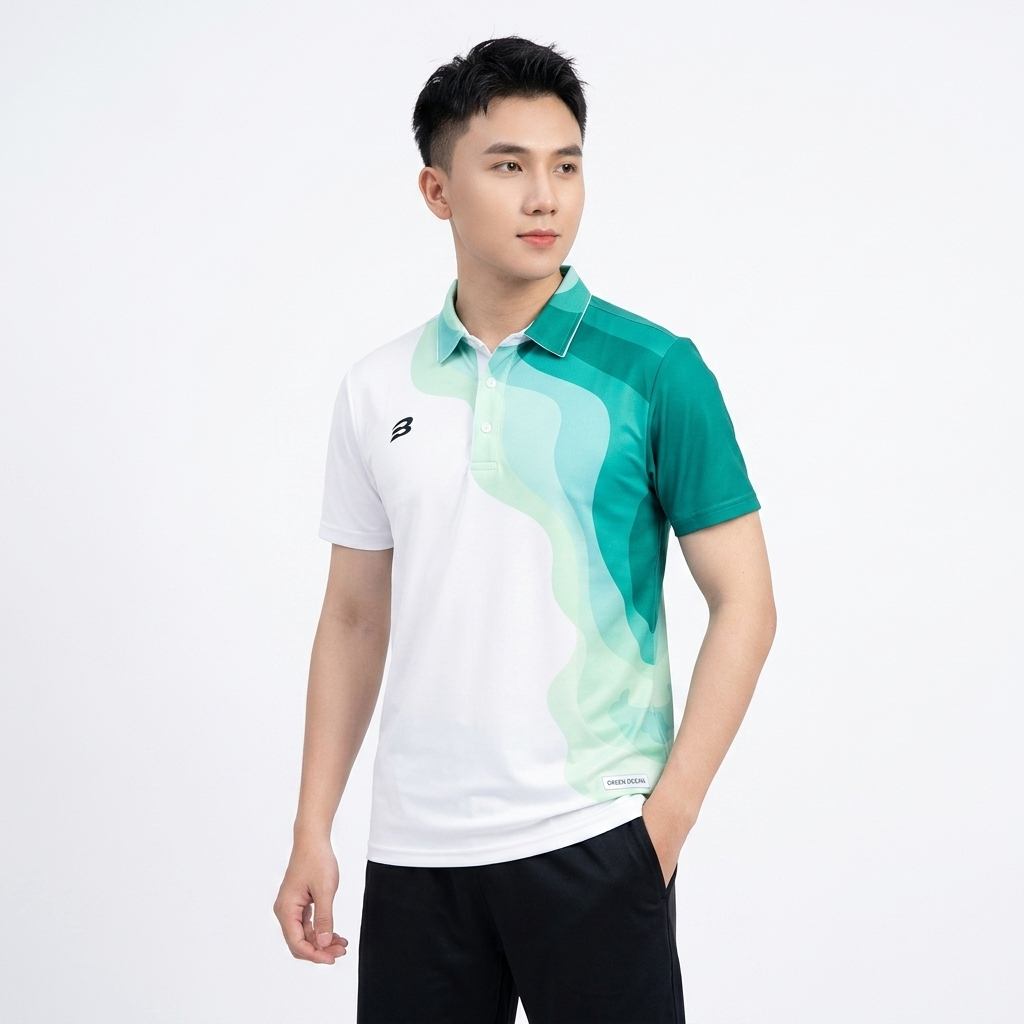 Áo Polo Loang Nam AZ FASHION Áo Thun Thể Thao Nam Có Cổ Họa Tiết Sóng Màu Đánh Cầu Lông Pickleball Cao Cấp