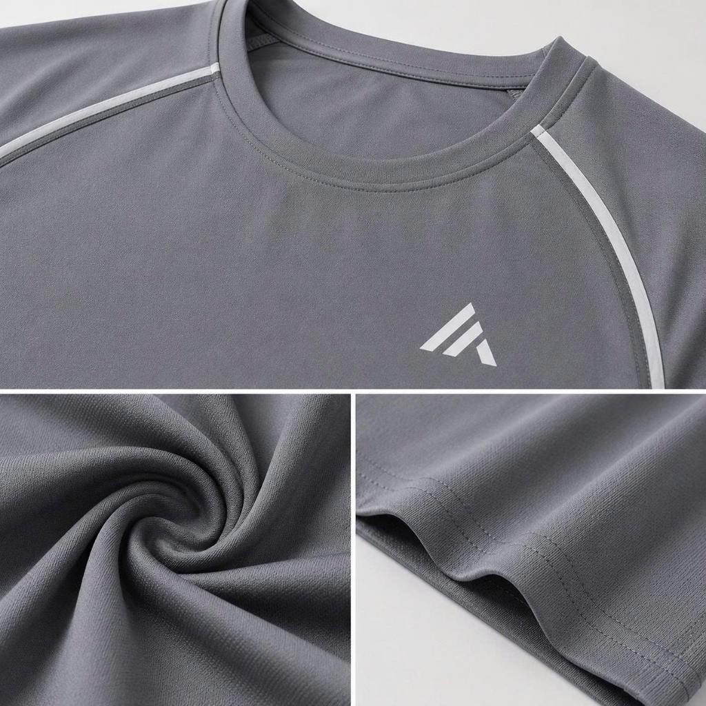 Set đồ thể thao nam APEX SPORT áo thun + quần short 2 lớp, đồ tập gym chạy bộ cầu lông nam
