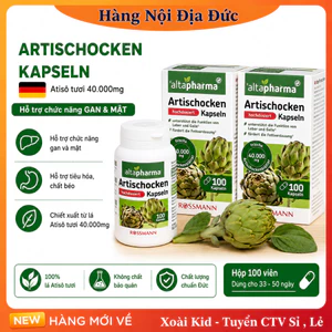 Viên uống bổ gan, thải độc gan mát gan Artischocken Altapharma - Hộp 100 viên - Hàng nội địa Đức
